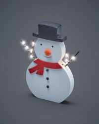 Wooden LED Snowman