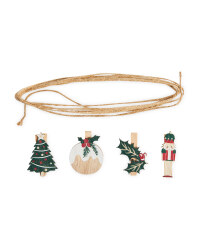 Wooden Peg Card Holders 12 Pack