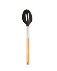 Wooden Slotted Spoon - Black
