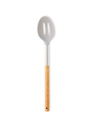 Wooden Slotted Spoon - Grey