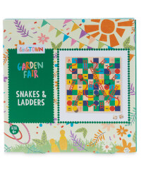 Wooden Snakes and Ladders Game