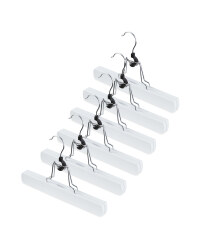 White Wooden Trouser Hangers 6 Pack
