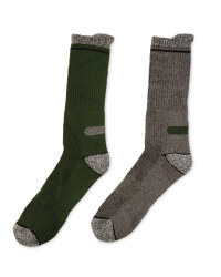 Workwear Socks 2-Pack - Green & Grey
