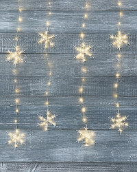 Warm White Snowflake Curtain Light