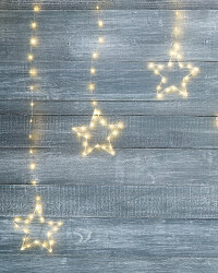 Warm White Star LED Curtain Lights