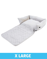 XL Floral Roll Down Pet Bed - Grey