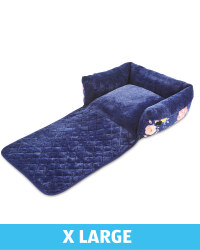 XL Floral Roll Down Pet Bed - Navy