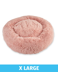 XL Comfy Long Pile Pet Bed - Pink