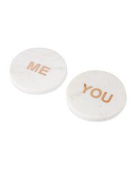You Me 2 Pack Marble Coasters