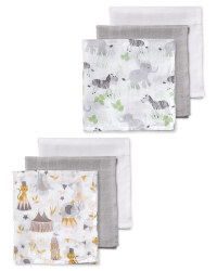 Zoo/Circus Muslin Cloths 6 Pack