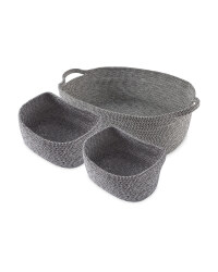 Large Rope Basket 3 Pack - Black & White