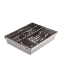 Kirkton House Expanding Cutlery Tray - Black/Silver