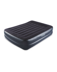 Double Airbed With Built In Pump - Blue/Black