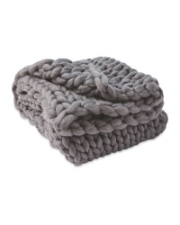 Kirkton House Chunky Knit Throw - Dark Grey