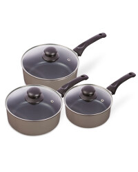 Kirkton House 3-Piece Saucepan Set - DarkGrey