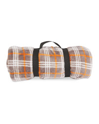 Kirkton House Travel Fleece Blanket - Orange/Grey