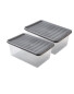12L Storage Boxes 2 Pack - Silver