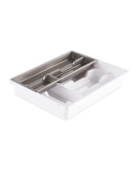 Kirkton House Expanding Cutlery Tray - White/Grey