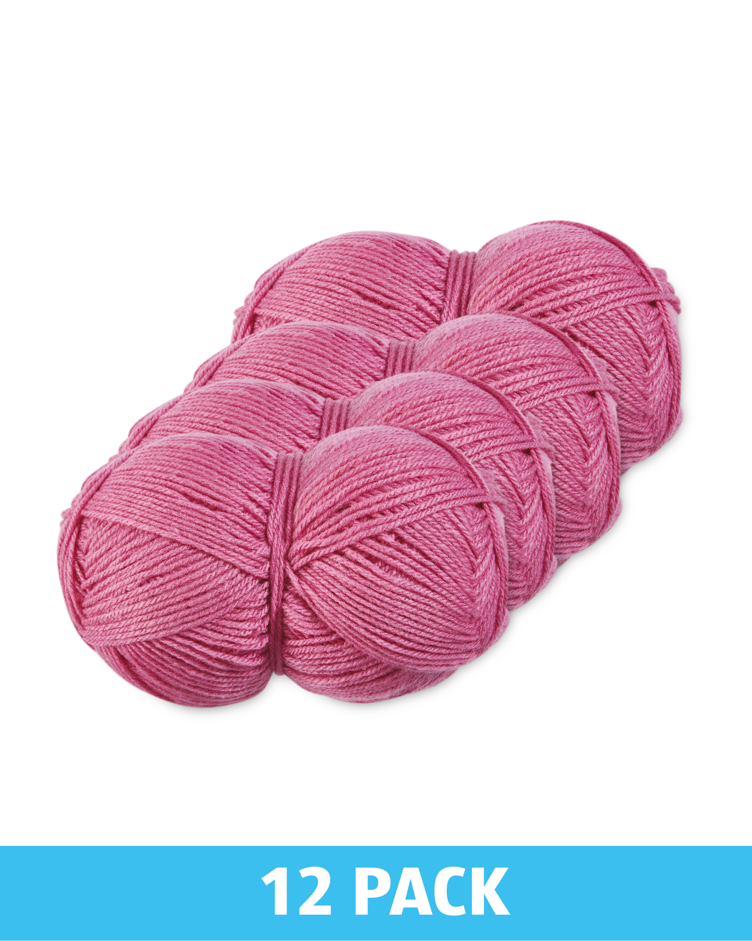 Pink Double Knitting Yarn 12 Pack ALDI UK