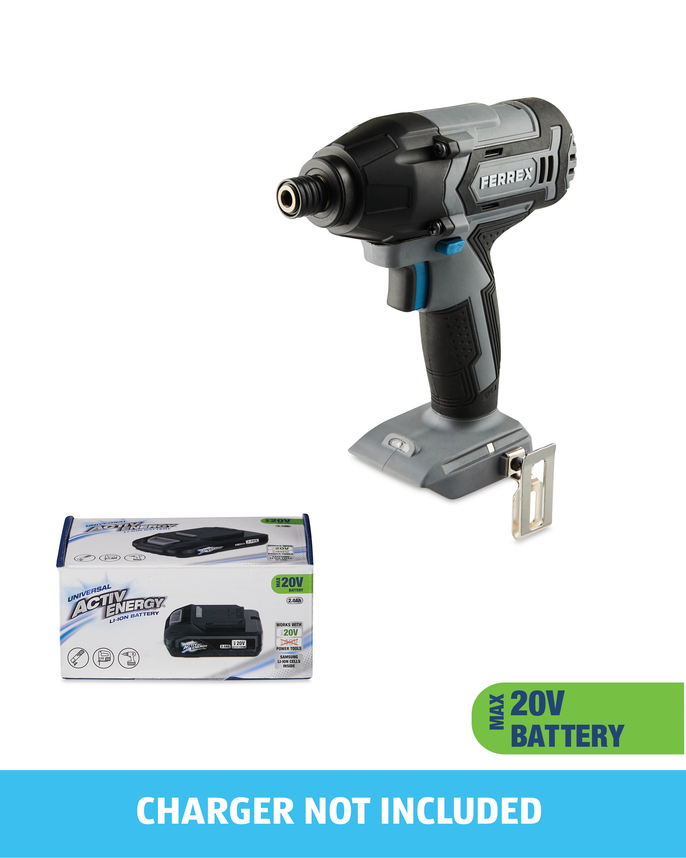 20V Impact Driver With 20V Battery ALDI UK