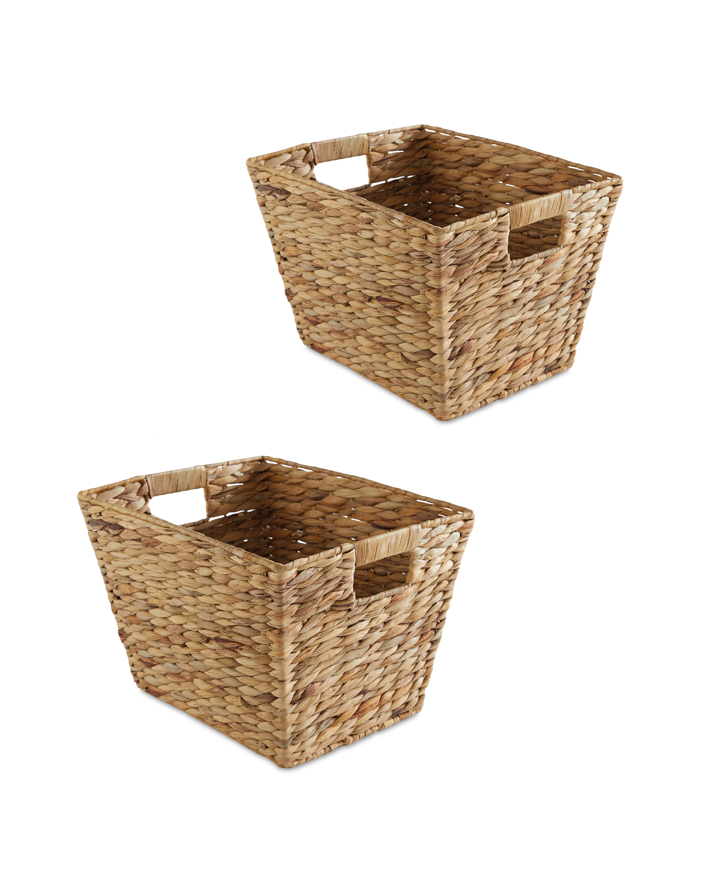 2 Square Hyacinth Storage Baskets - ALDI UK