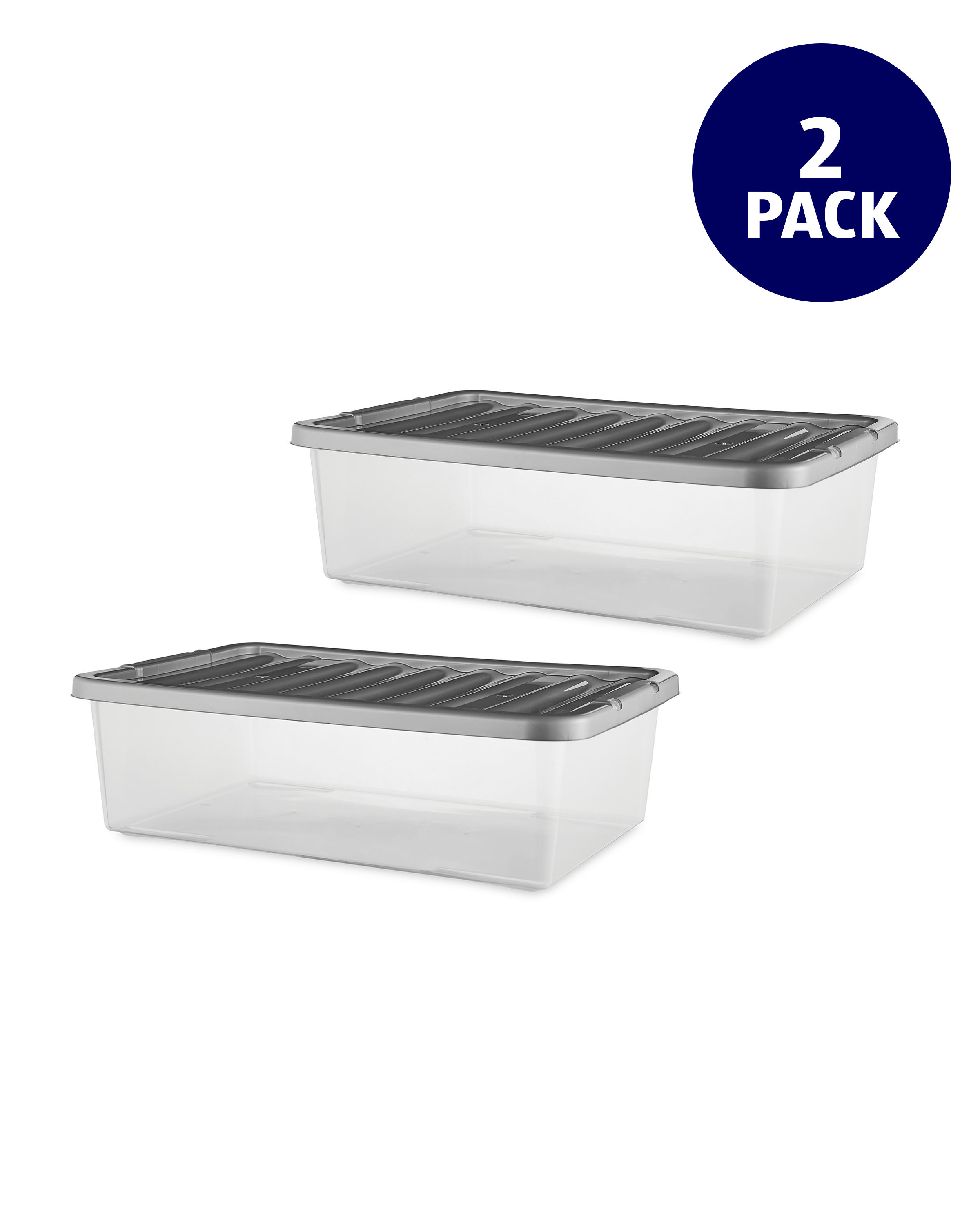 Premier 32L Grey Storage Box 2 Pack ALDI UK