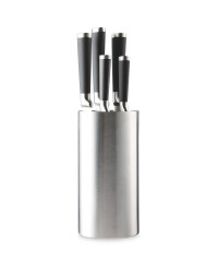 Crofton 5 Piece Knife Block - Stainless Steel