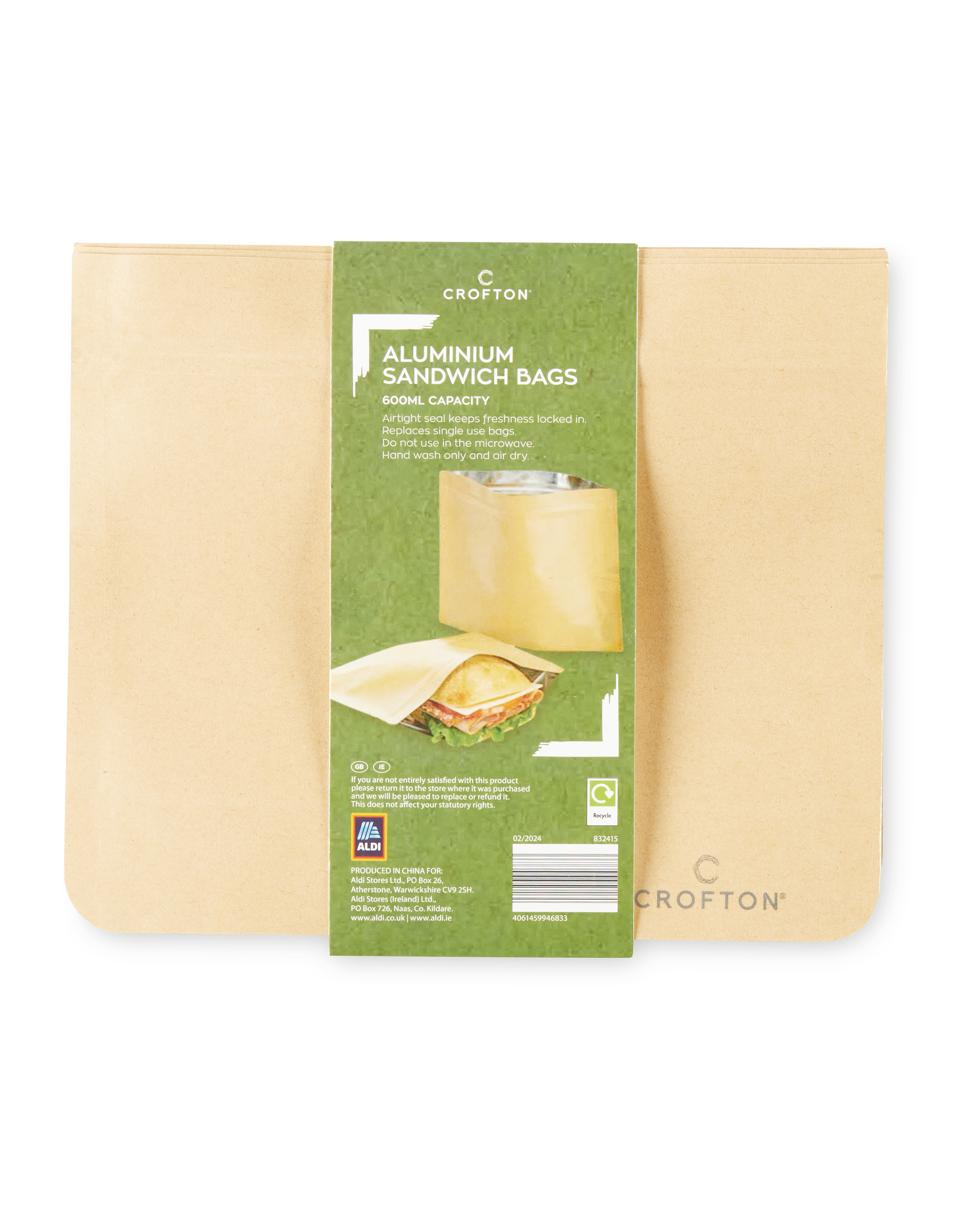 6 Pack Reusable Aluminium Bags ALDI UK