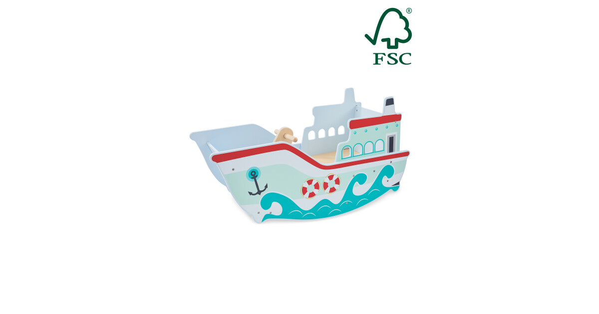 Wooden Rocking Boat Toy - ALDI UK