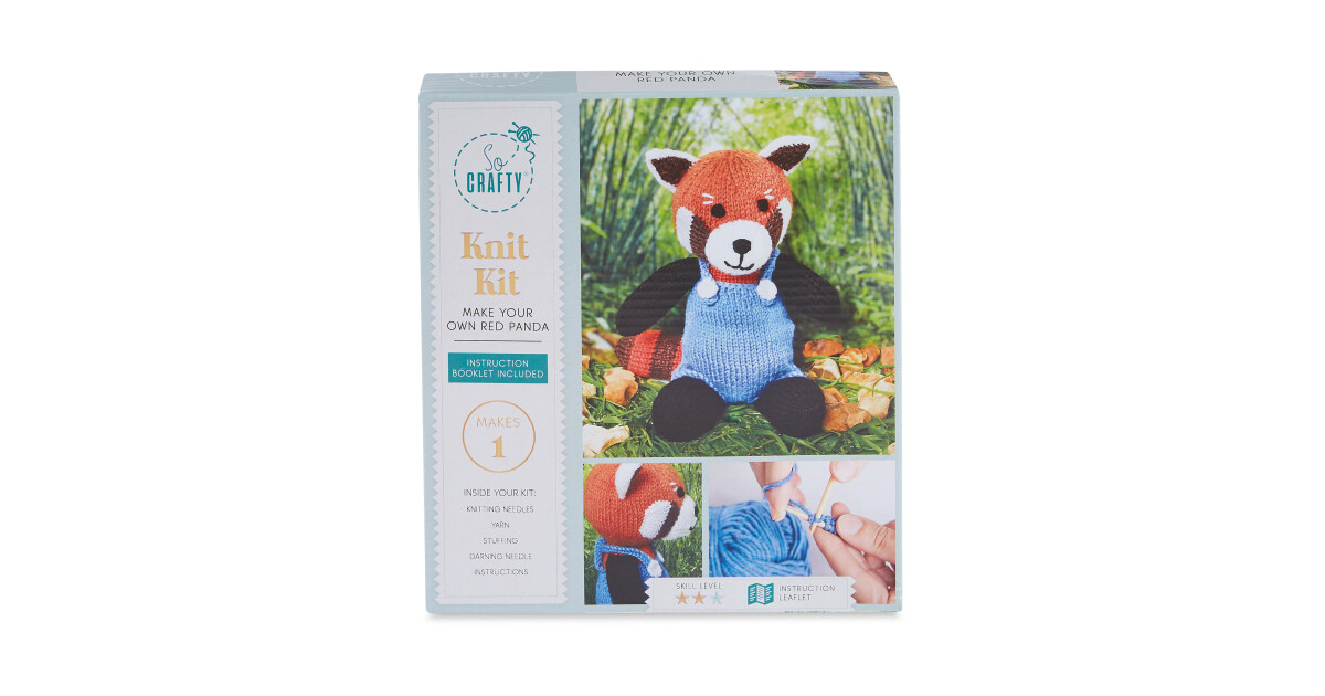Red Panda Knitting Kit ALDI UK