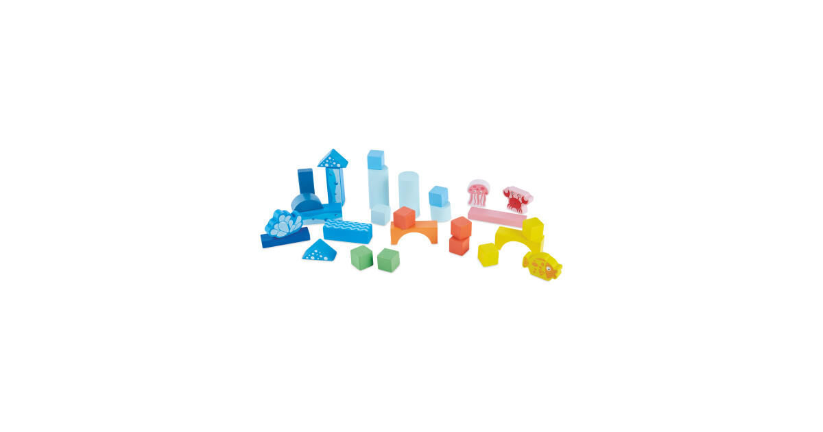 Wooden Sealife Building Blocks Toy ALDI UK