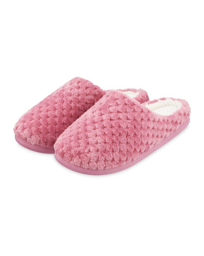 Ladies' Pink Memory Foam Slippers - ALDI UK