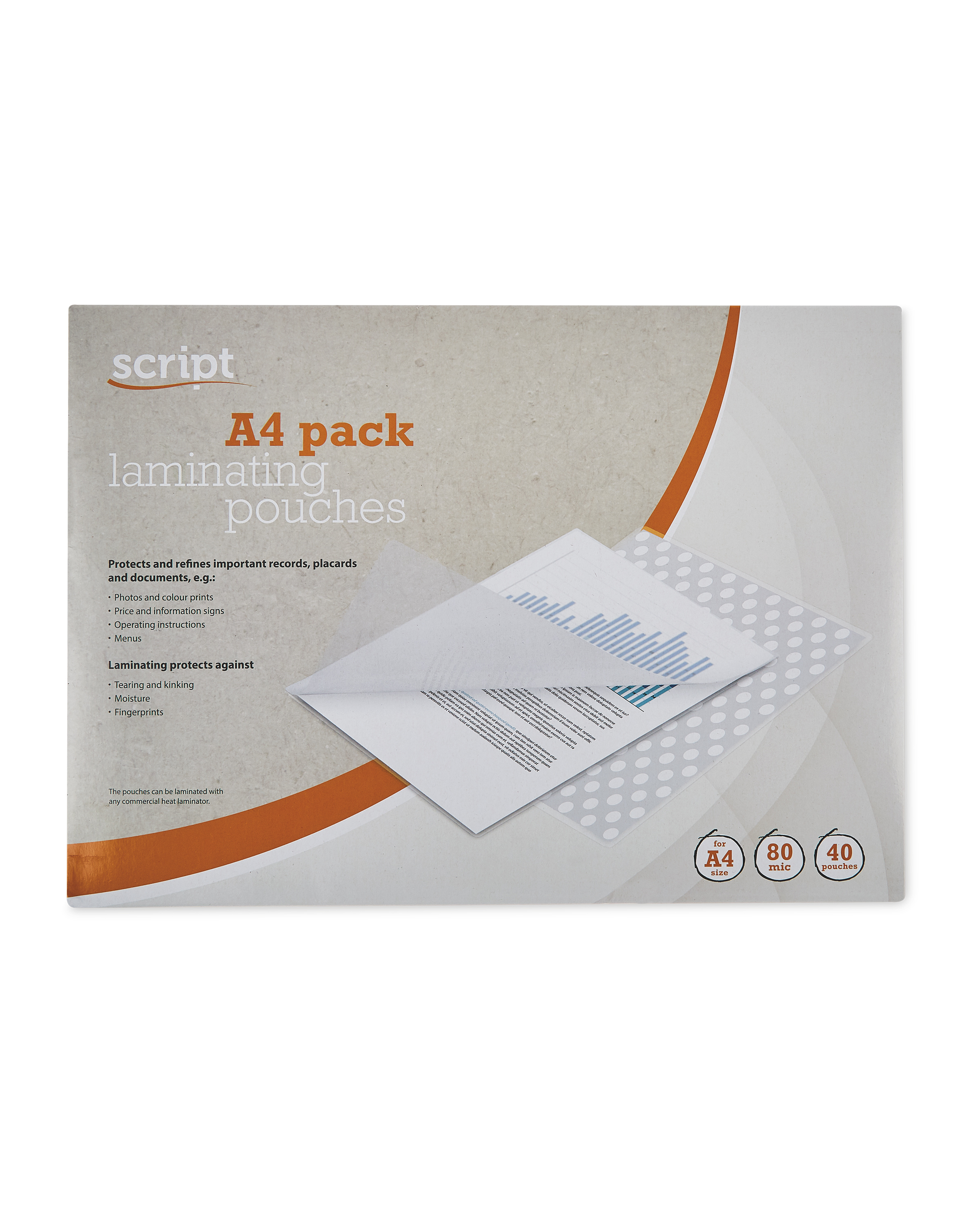 Script A4 Laminating Pouches ALDI UK