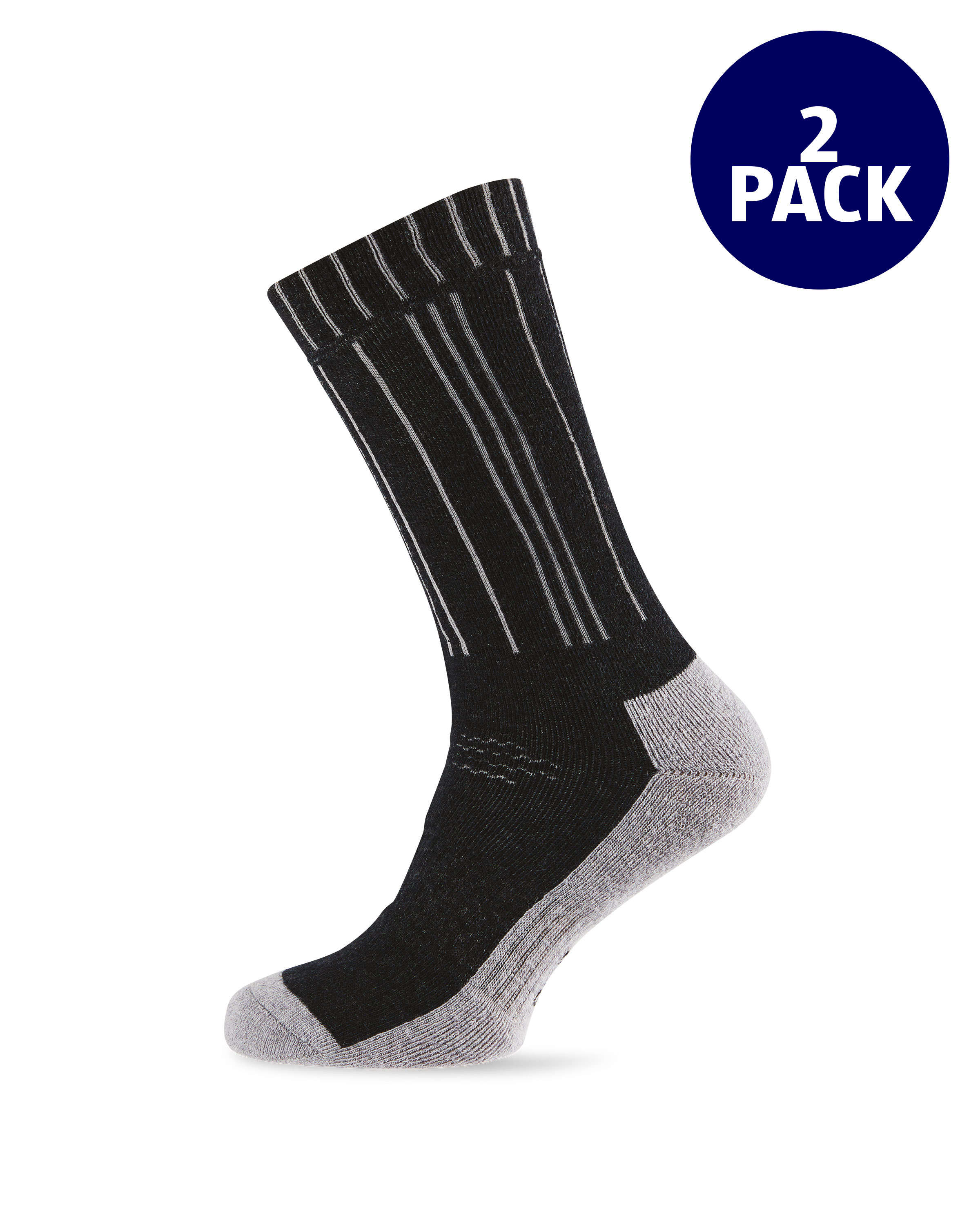 Black Merino Outdoor Socks 2 Pack ALDI UK