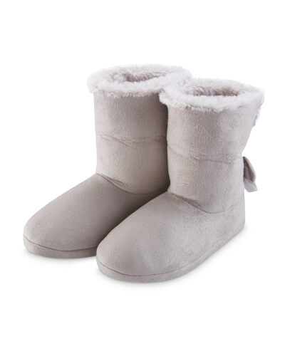 Avenue Grey Slipper Boots - ALDI UK