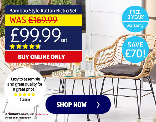 Bamboo Style Rattan Bistro Set