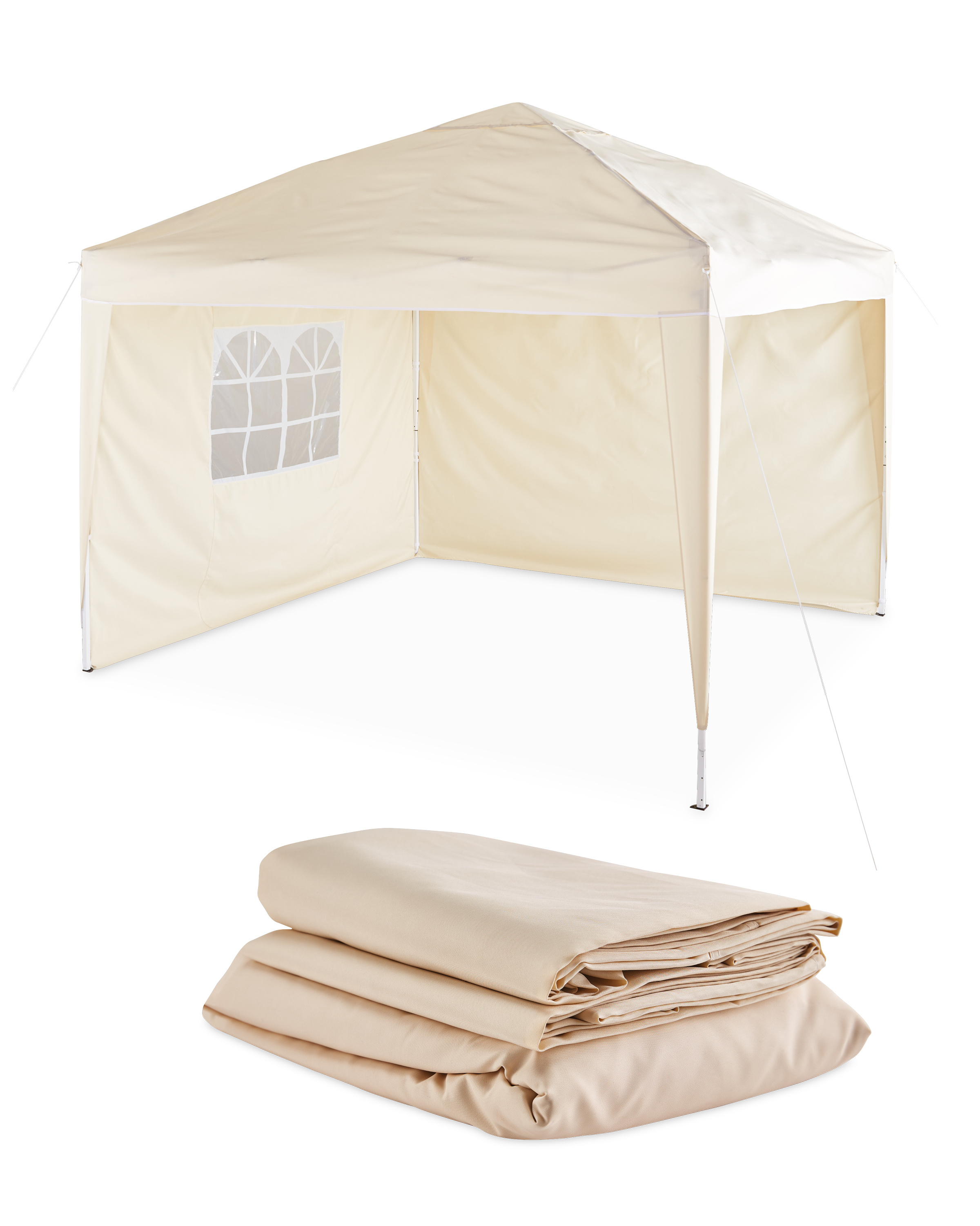 Beige Pop Up Gazebo & Panels ALDI UK