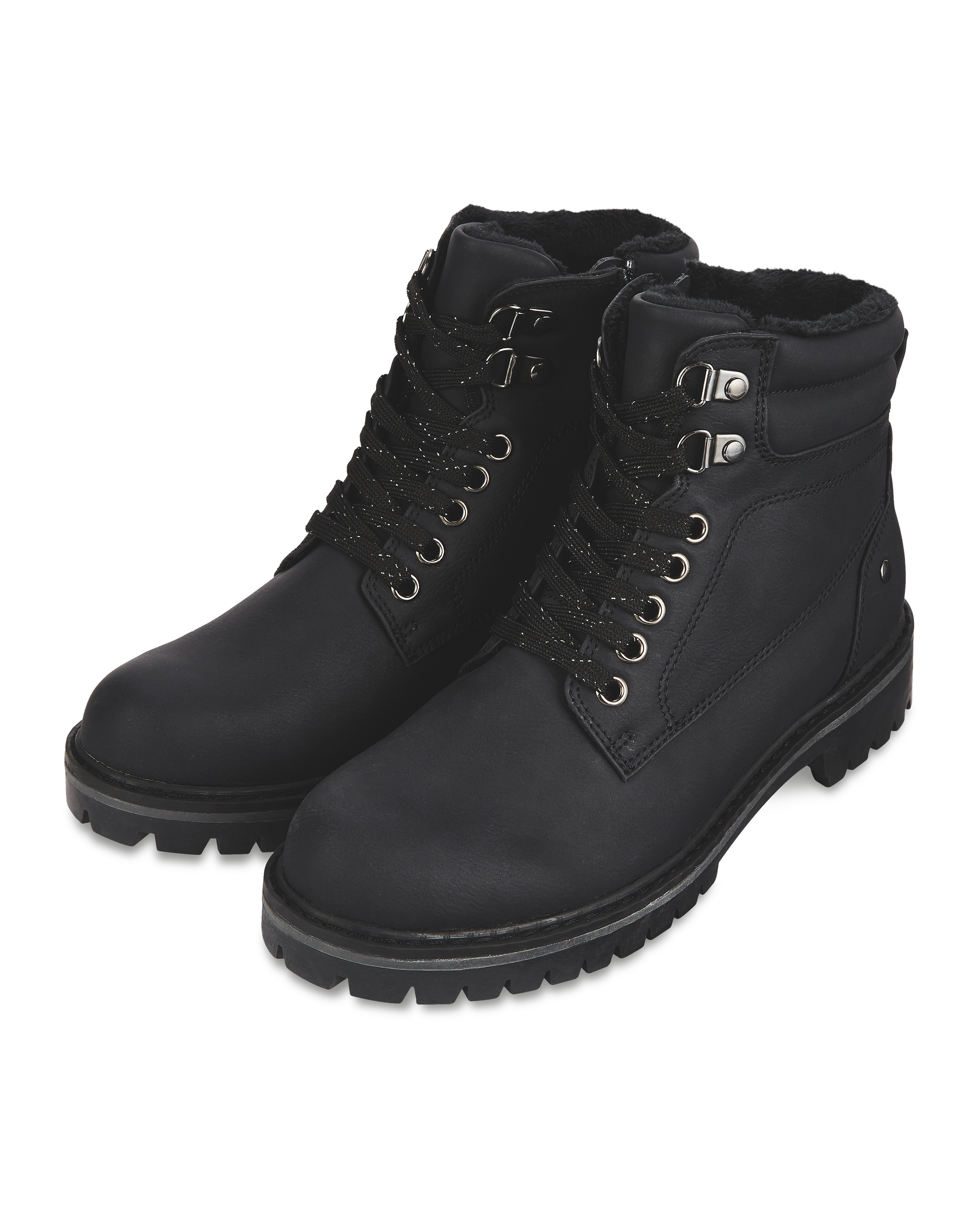 Ladies' Black Lace Up Winter Boots ALDI UK