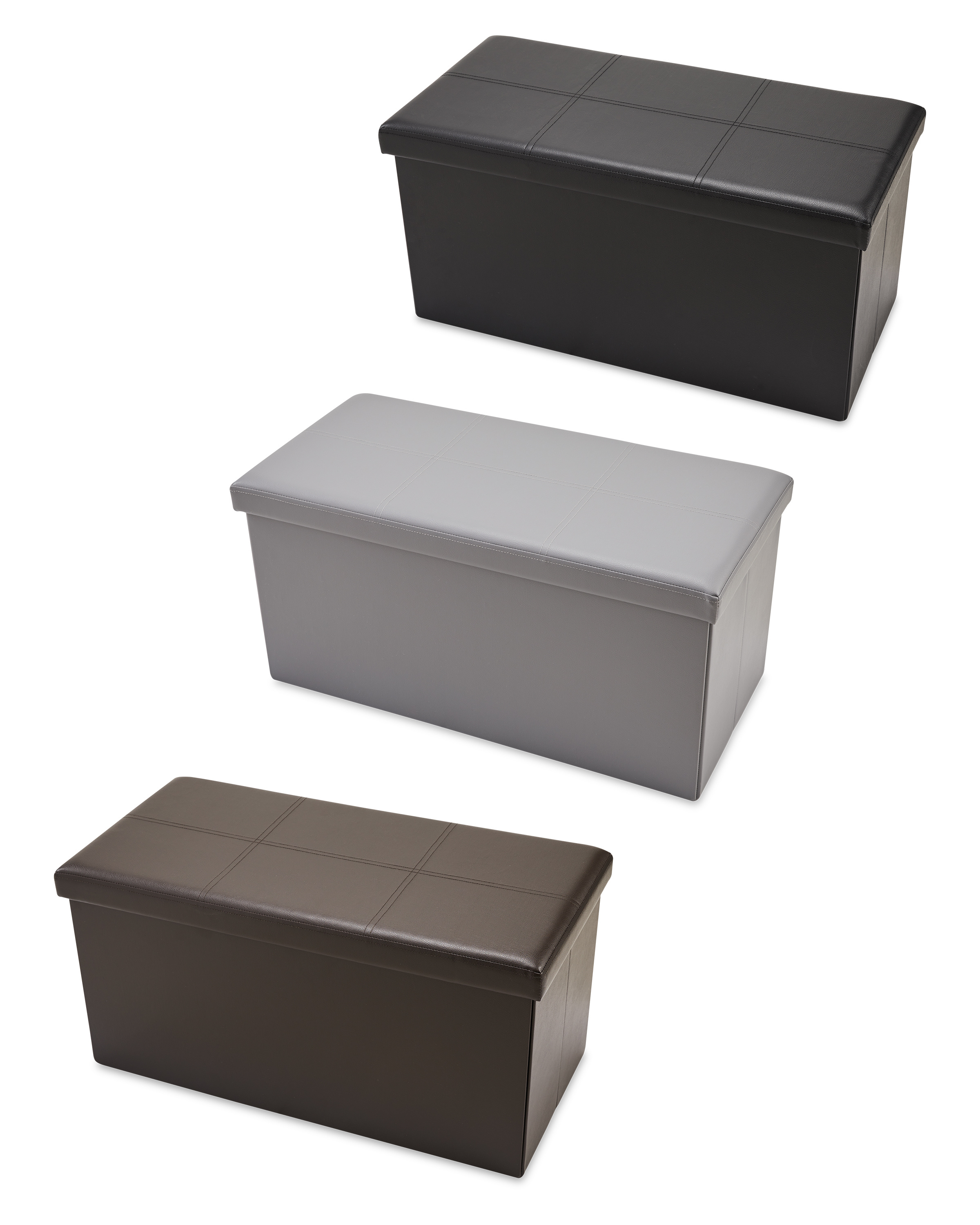 Faux Leather Storage Ottoman ALDI UK