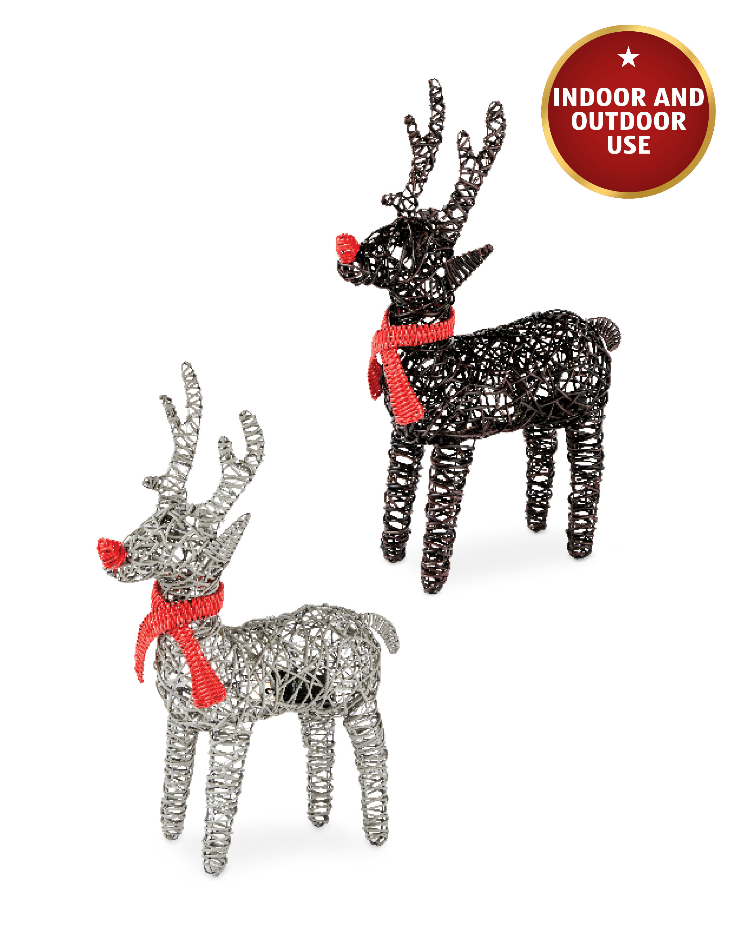 Faux Rattan LED Reindeer ALDI UK