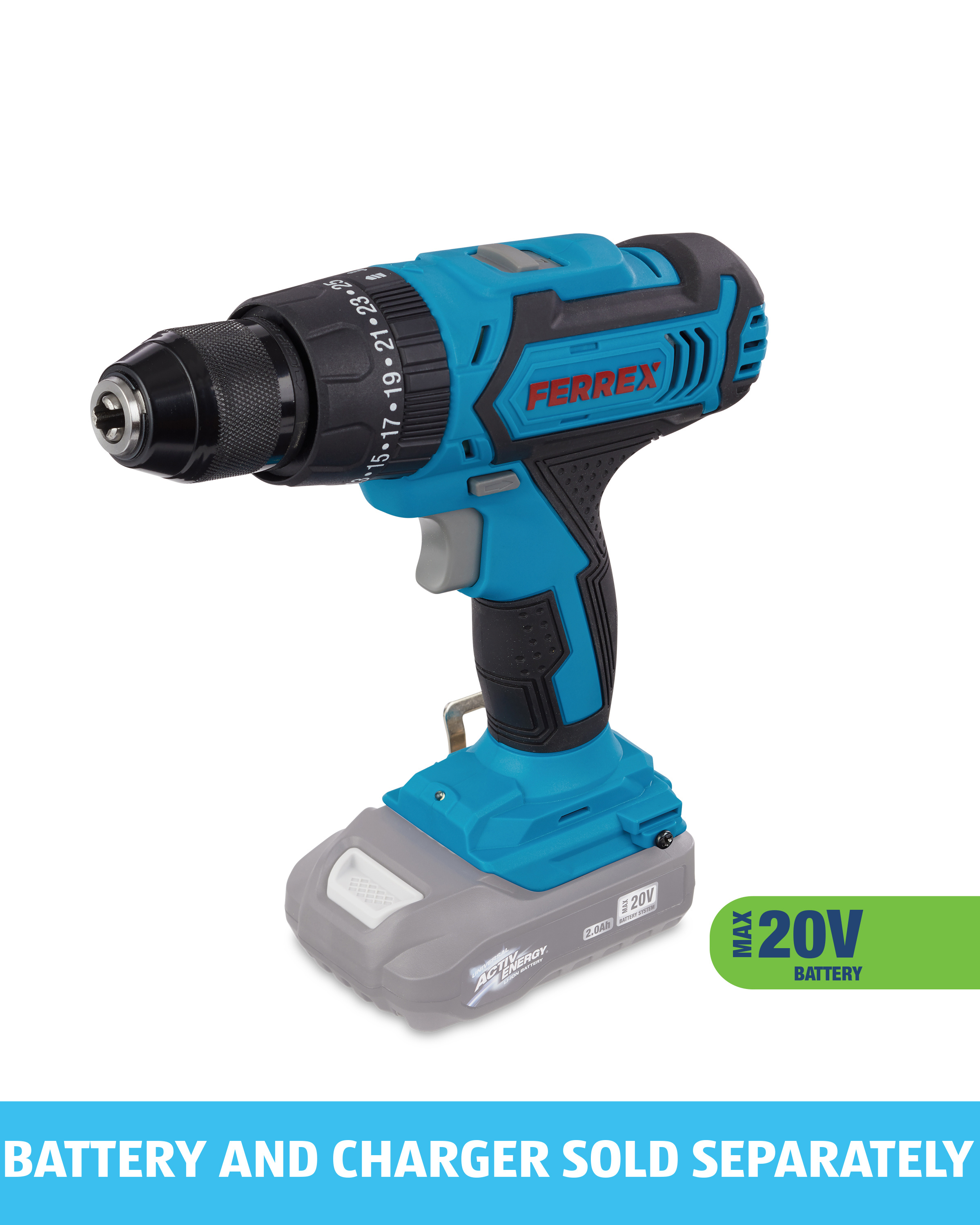 Ferrex 20V Cordless Combi Drill Skin ALDI UK