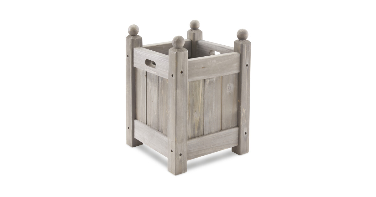 gardenline grey wooden planter - aldi uk
