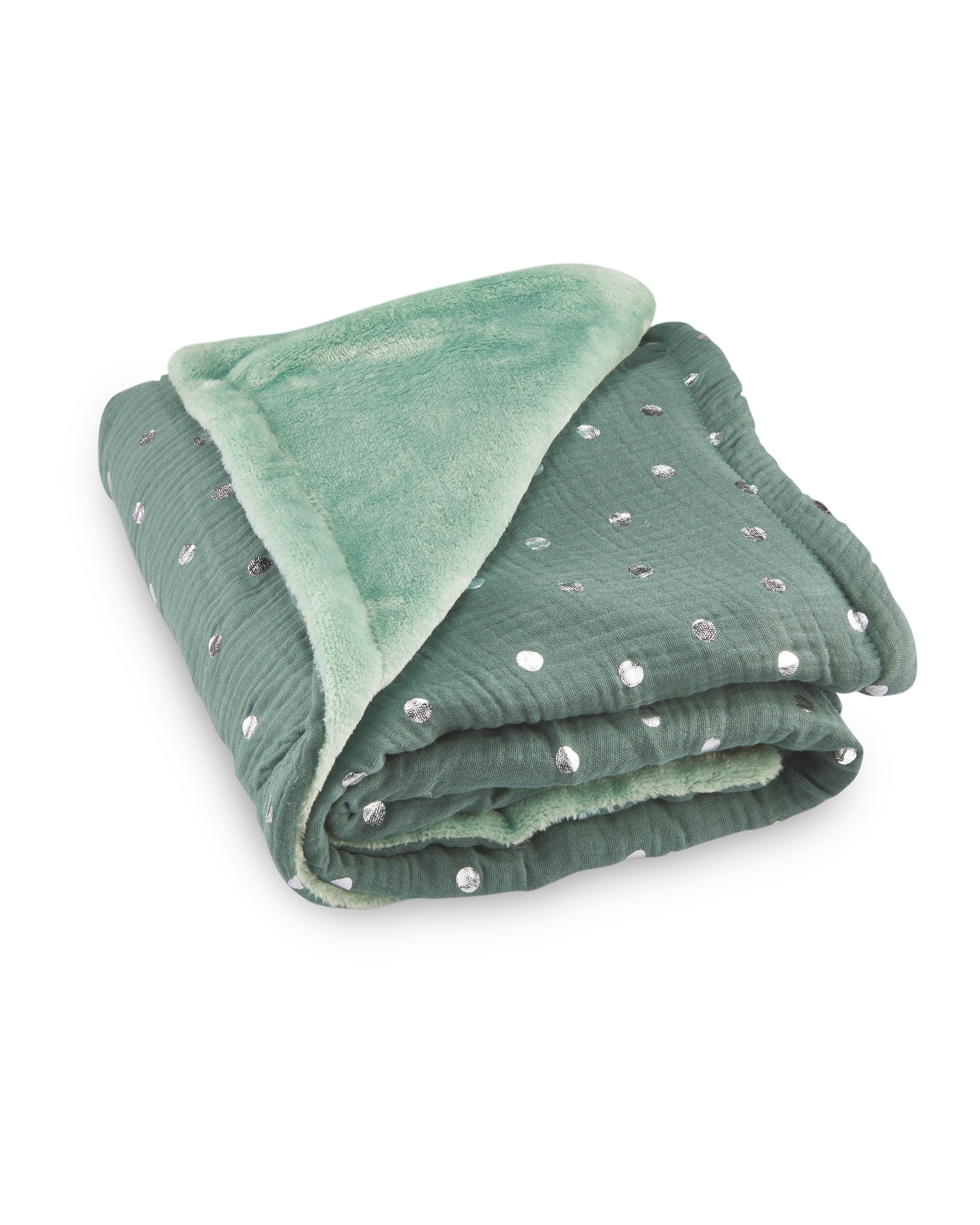 Green Dots Muslin Baby Blanket ALDI UK