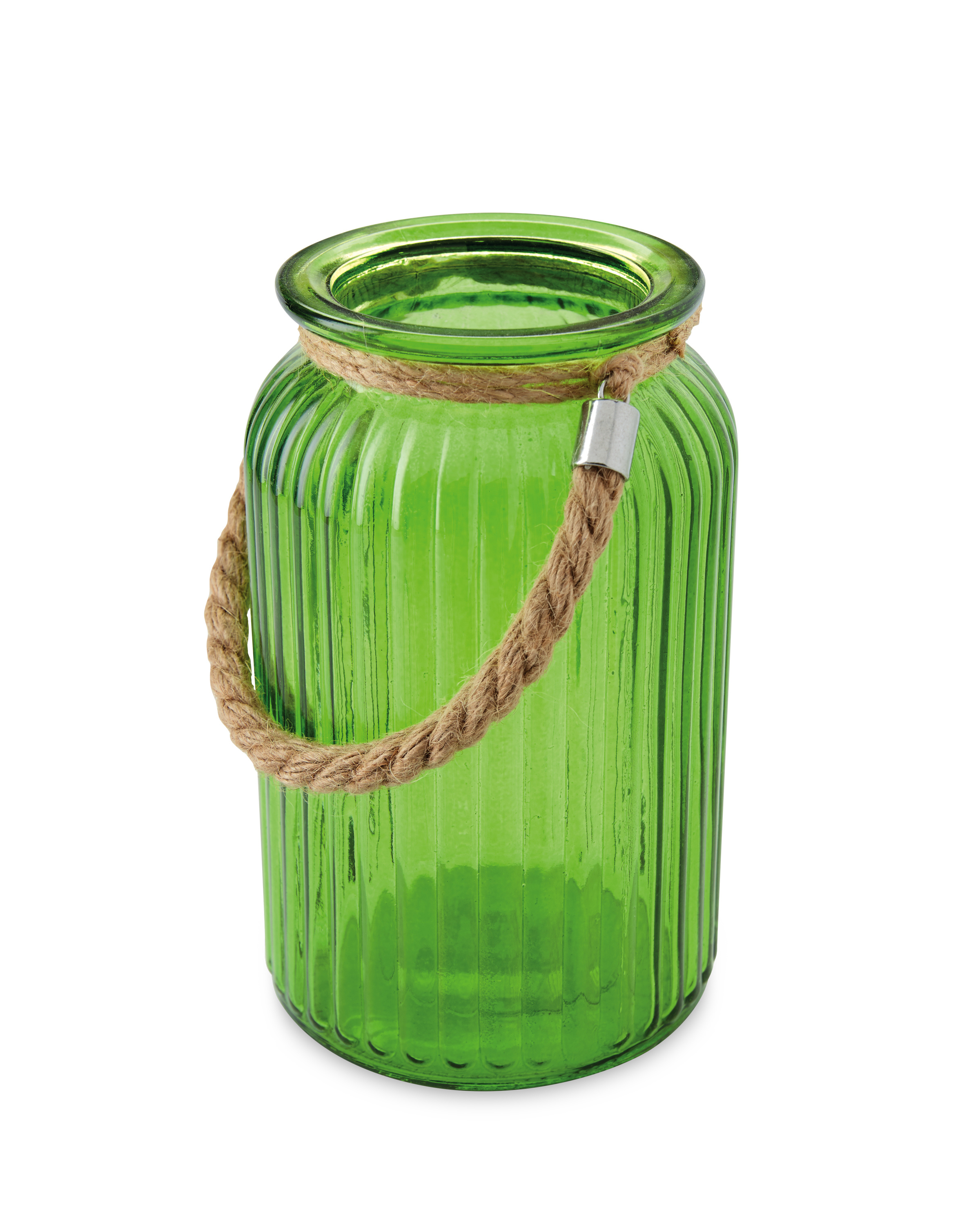 Green Glass Hurricane Lantern - ALDI UK