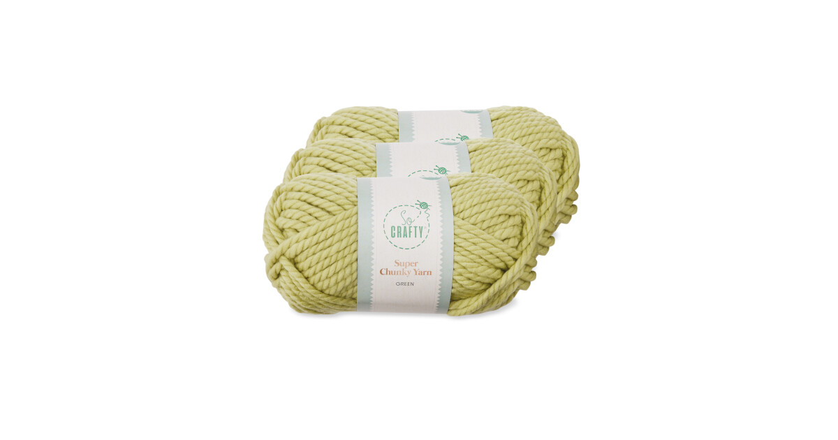Green Super Chunky Yarn 3 Pack ALDI UK