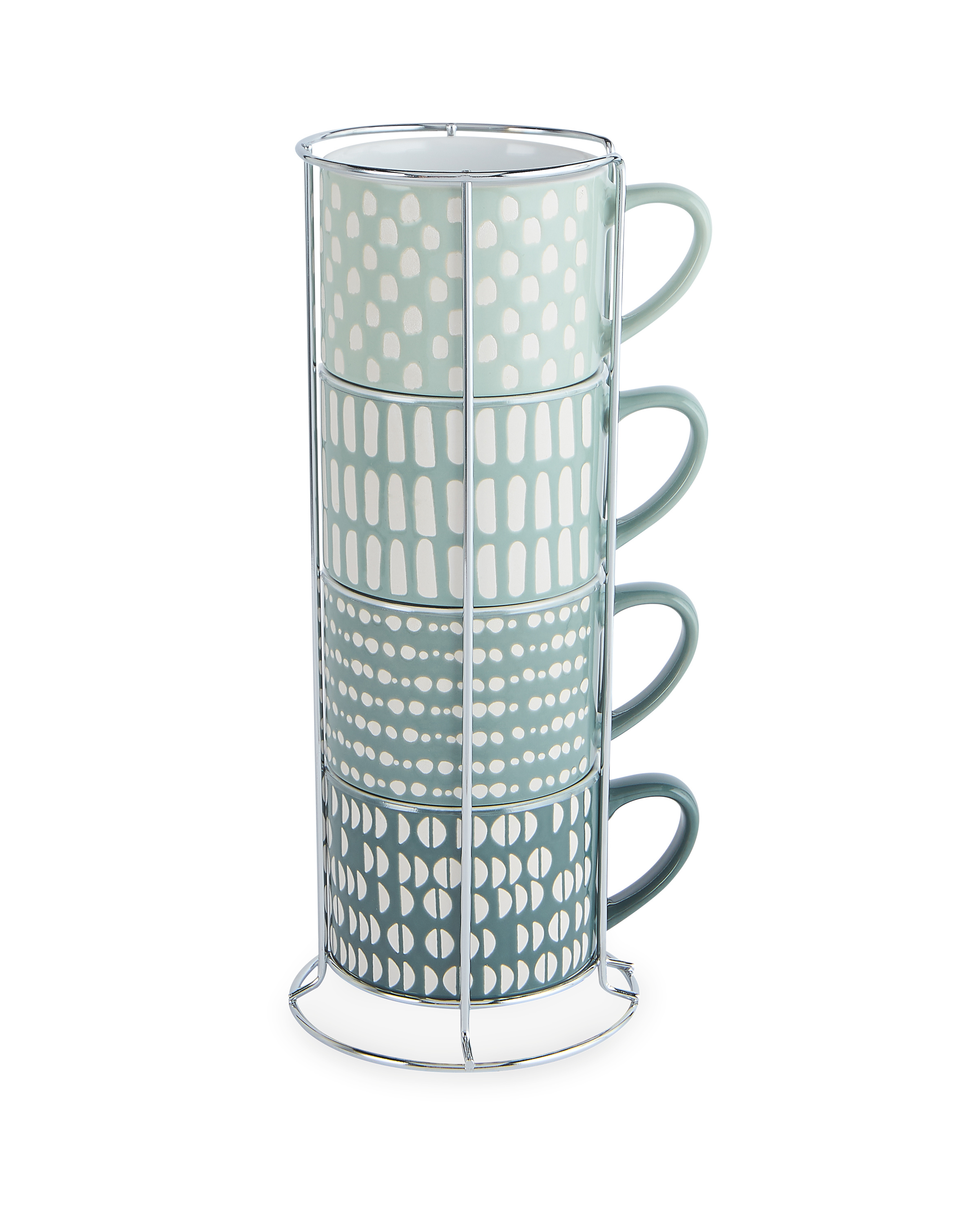 Green Stacking Mugs & Holder ALDI UK