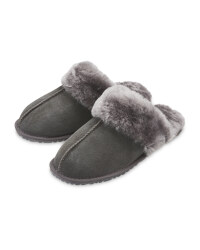 Grey Ladies' Sheepskin Slippers - ALDI UK
