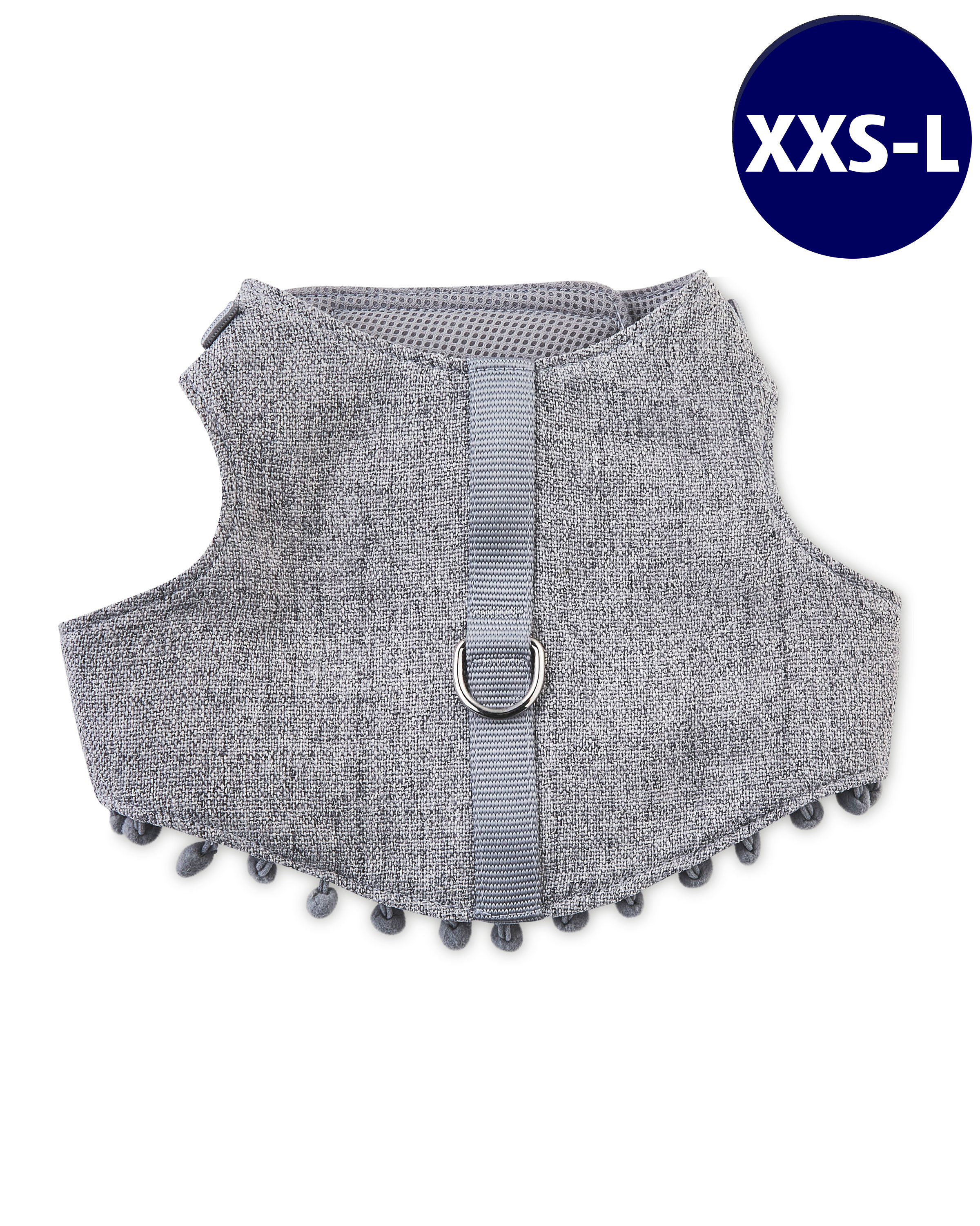 Grey Pom Pom Dog Harness ALDI UK