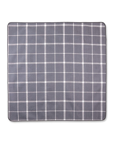 Grey Windowpane Picnic Blanket - ALDI UK