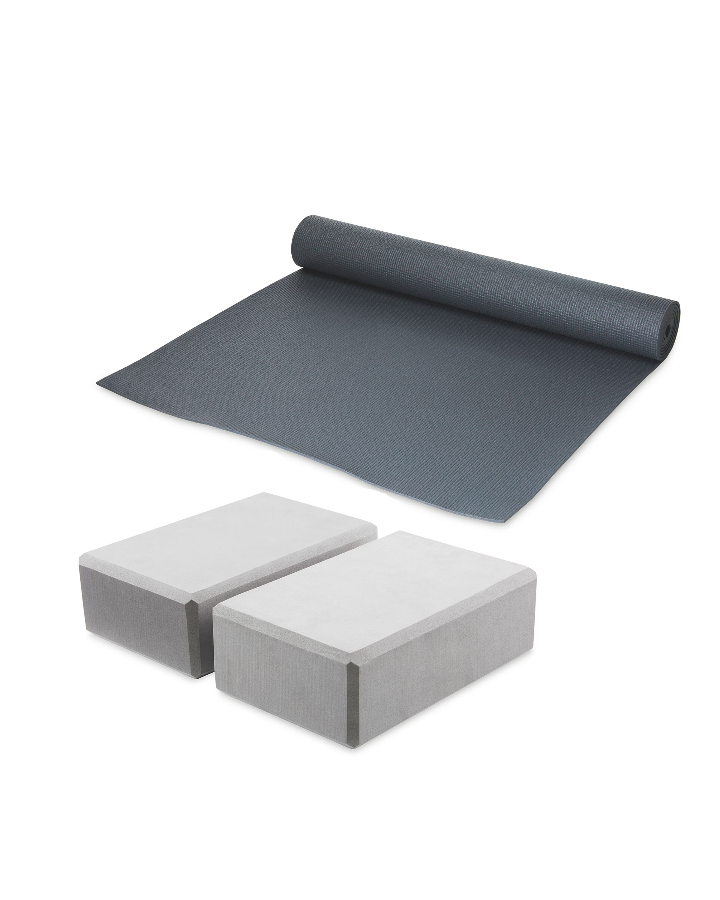 Crane Grey Yoga Mat & Blocks ALDI UK